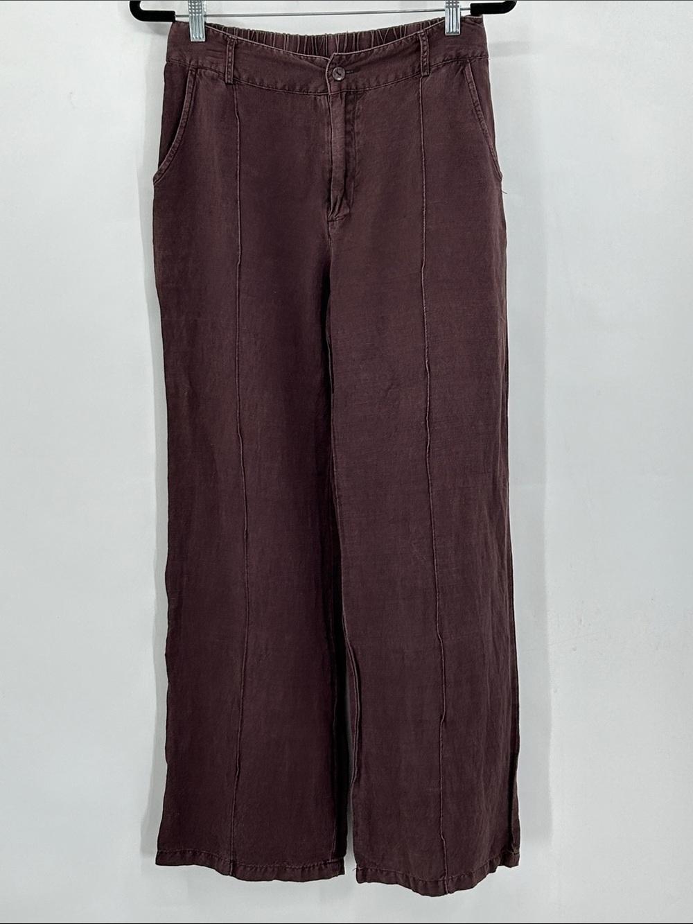 Young Fabulous and Broke Linen Blend Wide Leg Pants Brown Size Medium
